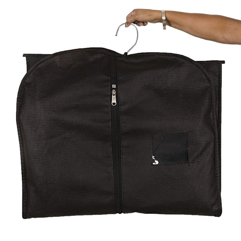 Kuber Industries Kuber Industries Non Woven Hanging Garment Cover for Kids Pack of 3 Black - Image 3