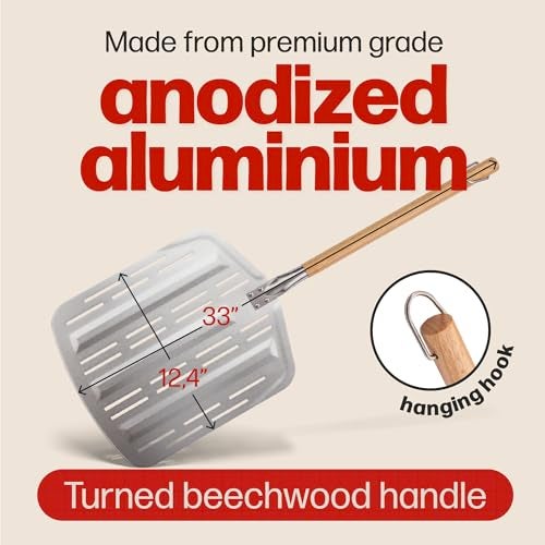 Hans Grill Pizza Stone PRO XL Baking Stone For Pizzas use in Oven, Grill or BBQ FREE Long Handled Anodised Aluminium Pizza Peel | Rectangular Stone 15 x 12" Inches | For Pies, Pastry, Bread, Calzone - Image 2