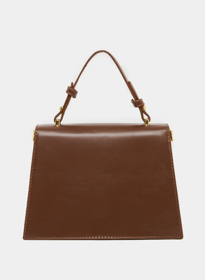 ستايلي Solid Handbag with Top Handle and Adjustable Strap