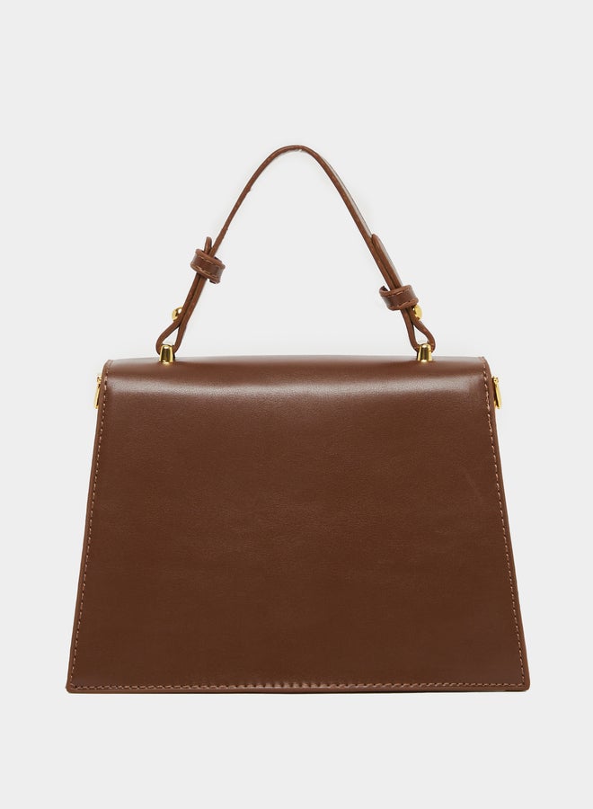 Styli Solid Handbag with Top Handle and Adjustable Strap  - Image 2