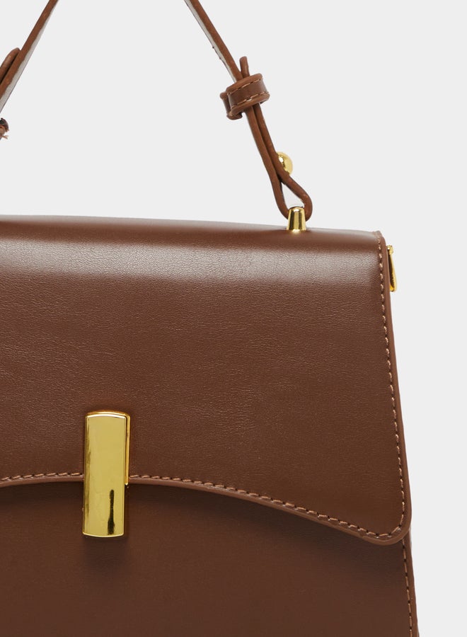 Styli Solid Handbag with Top Handle and Adjustable Strap  - Image 3