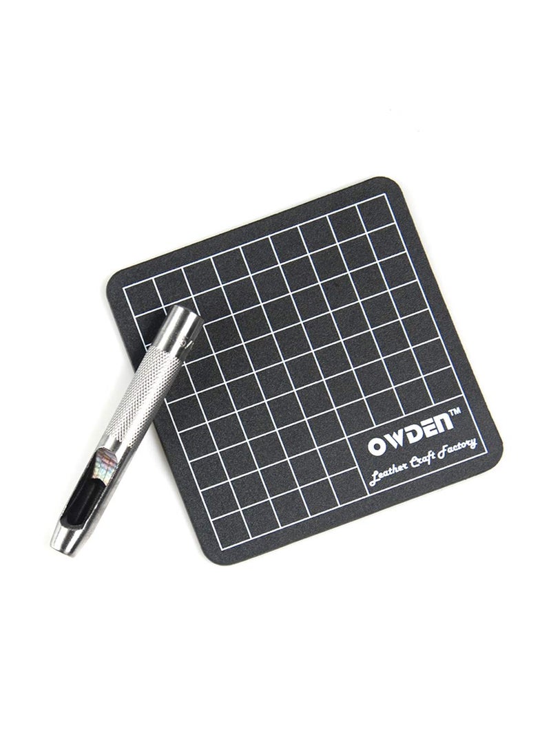OWDEN OWDEN 9 Pieces Hollow Punch Set (1/8"-1/2") with A Free Cutting MAT, Leather Hole Punch Set  - Image 4