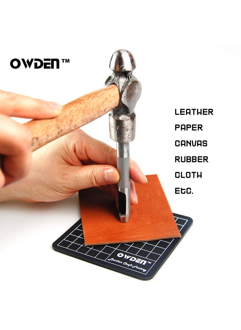 OWDEN OWDEN 9 Pieces Hollow Punch Set (1/8"-1/2") with A Free Cutting MAT, Leather Hole Punch Set  - Image 5