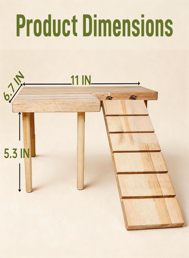 deepredcoast Wooden Hamster Platform with Climbing Ramp, Natural Wood Hamster Cage Platform, Hideout Play Area for Hamsters Mice, Eco-Friendly Hamster Accessories - Image 3