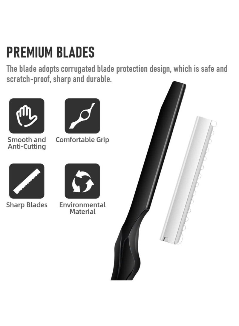 Captaintech Hair Thinning Knife, Professional Hair Styling Thinning Texturizing Cutting Faether Razor, with 10 Pcs Replacement Stainless Steel Blades, for Home Salon Use (Black) - Image 5