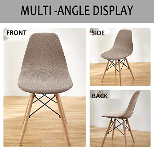 HAOYONG Waterproof Shell Chair Covers,Jacquard Dining Room Chair Slipcover Set of 4 Mid Century Modern Dining Chair Covers Stretchable Slipcovers for Kitchen, Office and Living Room - Image 4