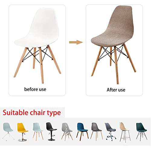 HAOYONG Waterproof Shell Chair Covers,Jacquard Dining Room Chair Slipcover Set of 4 Mid Century Modern Dining Chair Covers Stretchable Slipcovers for Kitchen, Office and Living Room - Image 5