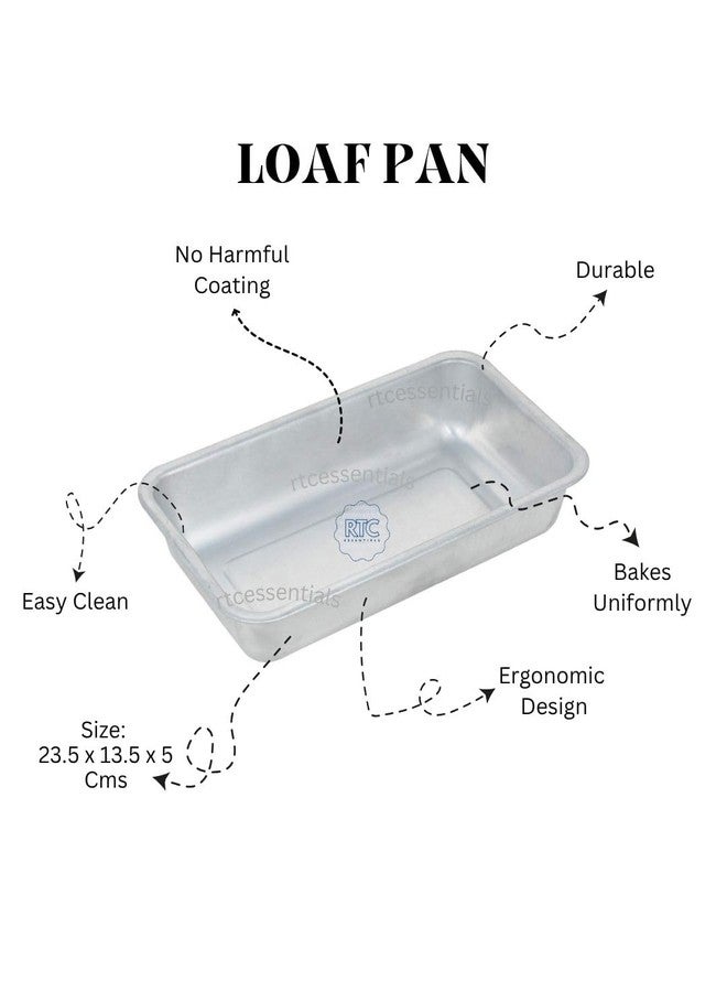 RTC Essentials Aluminium Loaf Pan for Baking Bread and Cake | Heavy-Duty, Rust-Resistant, Lightweight Bread Tin | 23.5 x 13.5 x 5 cm Baking Pan for Oven and Kitchen Use - Image 4