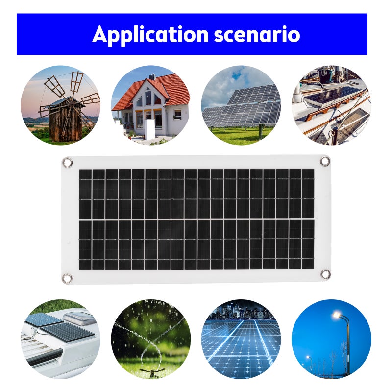 20 Watt 12 Volt Solar Panel Kit Waterproof Solar Panel with High Efficiency Polycrystalline Silicon Solar Panel and 300W 60A PWM Charge Controller for RV / Camper / Vehicle / Caravan - Image 5