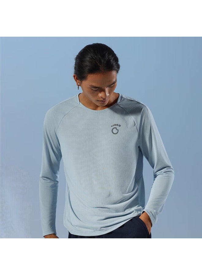 Macondo Original Running Long Sleeve T-shirt 9th Generation Breathable Quick-dry Sweat-resistant Invisible Moonlight Blue Men 4XL - Image 1