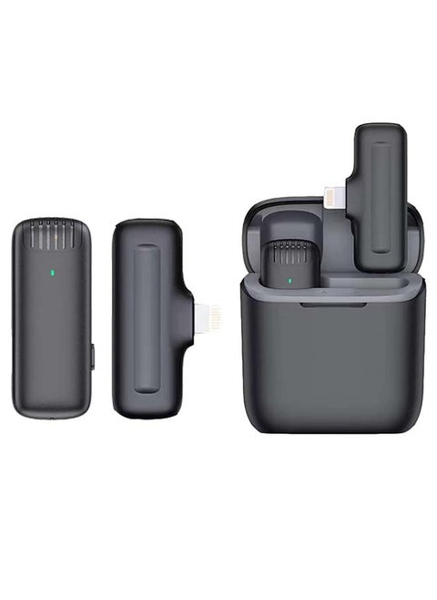 Wireless Lavalier Microphone, Phone Lapel Mic for YouTube Video Recording Interview Tiktok Vlog Live Streaming, 3 Levels Noise Reduction, Plug-in