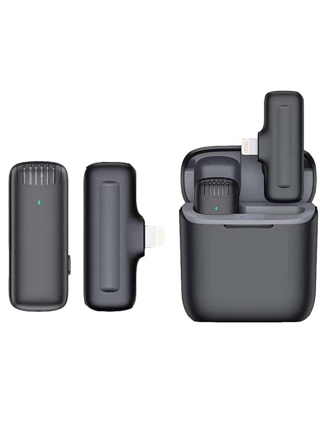 Wireless Lavalier Microphone, Phone Lapel Mic for YouTube Video Recording Interview Tiktok Vlog Live Streaming, 3 Levels Noise Reduction, Plug-in