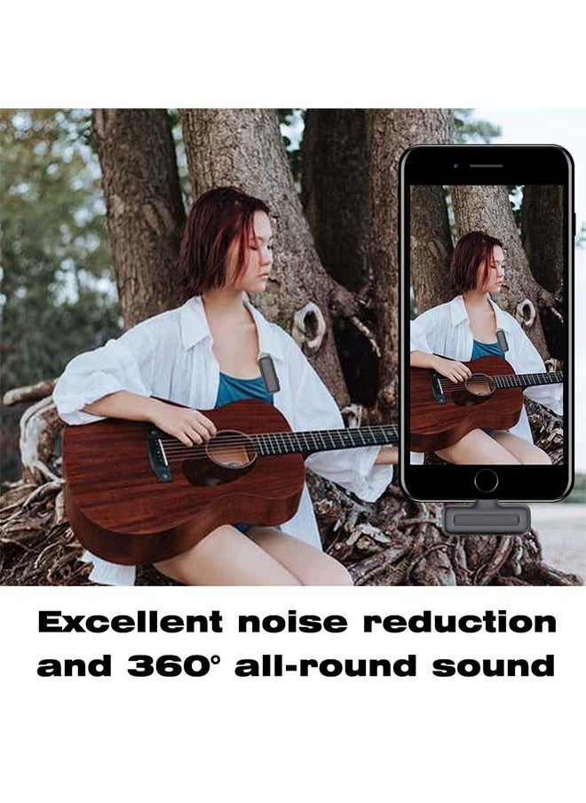 Wireless Lavalier Microphone, Phone Lapel Mic for YouTube Video Recording Interview Tiktok Vlog Live Streaming, 3 Levels Noise Reduction, Plug-in