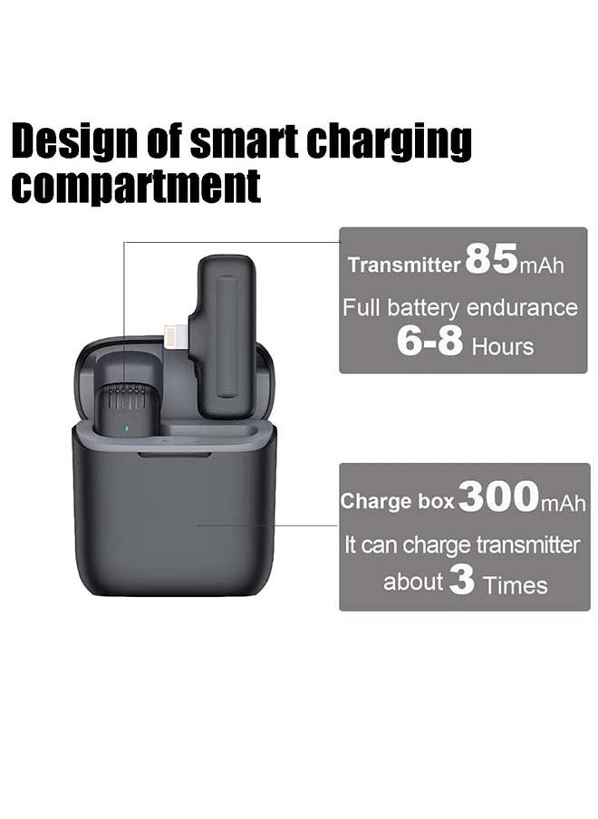 Wireless Lavalier Microphone, Phone Lapel Mic for YouTube Video Recording Interview Tiktok Vlog Live Streaming, 3 Levels Noise Reduction, Plug-in