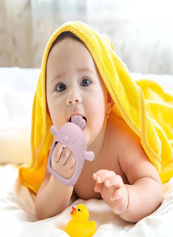 SADRUCHI Silicone & Wooden Baby Teether for 3+ Months, BPA-Free Food Grade Teething Toy with Wooden Ring, Soft Gum Soothing Chew Toy for Infants, Newborn Babies Boys & Girls (Beige - Baby Teether ( Cream + Pink )) - Image 2