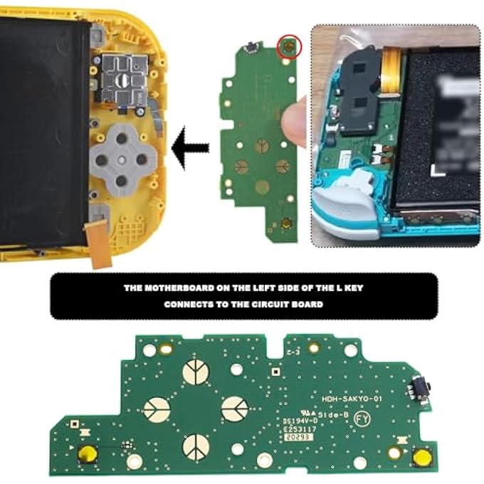 LEFT SIDE L BUTTON BOARD HDH-SAKYO-01 PCB GAME MOTHERBOARD CONSOLE KEY BOARD REPLACEMENT PART COMPATIBLE WITH SWITCH LITE LEFT HANDLE - Image 2