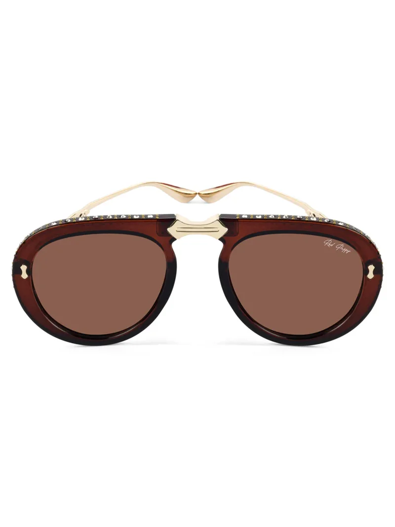 ووجلز Red Pappy Crystara Brown Aviator Sunglasses