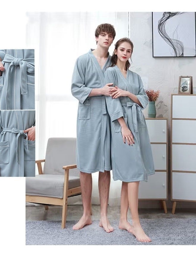 Bukela Waffle Knit Lightweight Bathrobe, Couple Bathrobe Set, Absorbent Bathrobe, Bathrobe Set, Spa Bathrobe For, Hotel, Spa, Home - Quick Drying - Soft, Size: Xl - Image 1