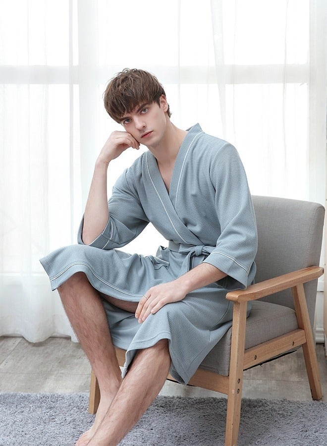 Bukela Waffle Knit Lightweight Bathrobe, Couple Bathrobe Set, Absorbent Bathrobe, Bathrobe Set, Spa Bathrobe For, Hotel, Spa, Home - Quick Drying - Soft, Size: Xl - Image 4