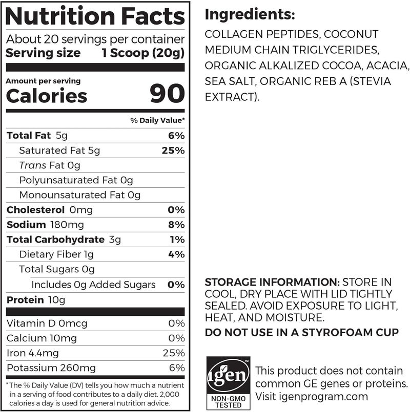 Orgain Keto Collagen Protein Powder with MCT Oil Chocolate  Paleo Friendly Grass Fed Hydrolyzed Collagen Peptides Type I and III Dairy Free Gluten Free Soy Free 088 Lb Packaging May Vary - Image 2