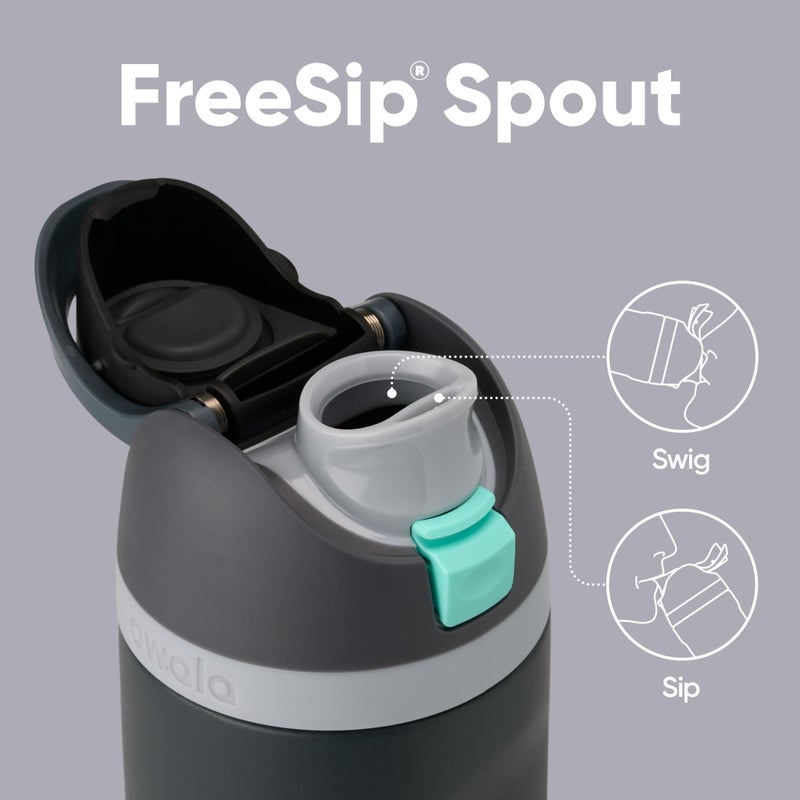 Owala FreeSip Insulated Stainless Steel Water Bottle with Straw for Sports and Travel, BPA-Free, 24oz, Foggy Tide - Image 4