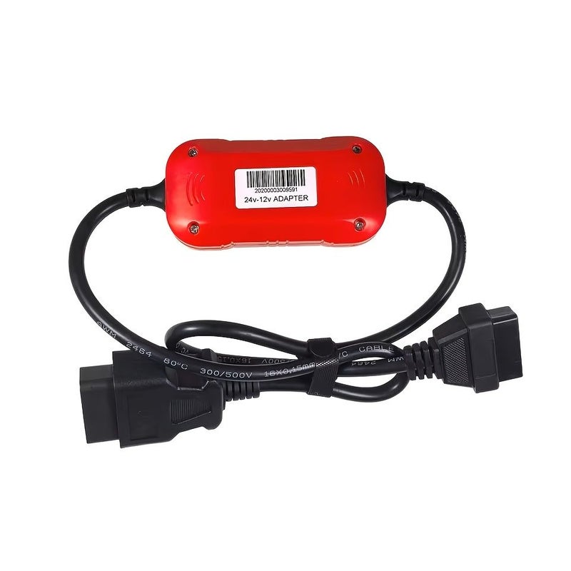 Red 24V To 12V OBD Adapter For Heavy Duty Diesel Truck Conversion Cable - Image 4