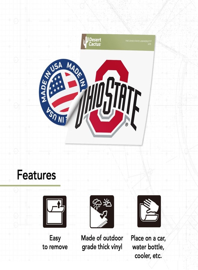 ديزرت كاكتوس ملصق فينيل على شكل صبار صحراوي، شعار جامعة ولاية أوهايو (OSU Buckeyes)، مناسب لأجهزة الكمبيوتر المحمولة، زجاجات المياه، السيارات، ودفاتر القصاصات (IND 123) - Image 4