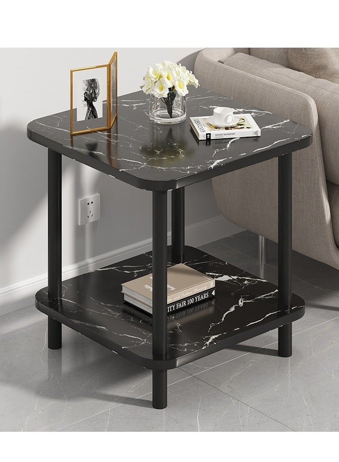 Coffee Table Tea Table Sofa Side Table End Table with Marble Patterned Desktop Modern Design Table for Living Room Bed Room - Image 1
