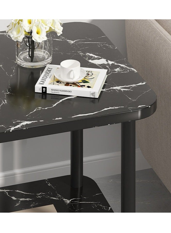 Coffee Table Tea Table Sofa Side Table End Table with Marble Patterned Desktop Modern Design Table for Living Room Bed Room - Image 2