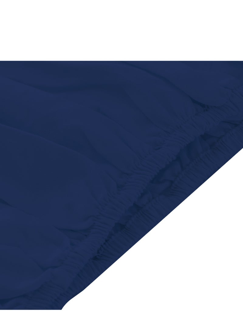 Infinitee Xclusives King Size Fitted Sheet (200 cm x 200 cm) – 40cm Deep Pocket Bed Sheet – Soft Microfiber – Shrink Resistant Bed Sheet – 1 Fitted Bed Sheet Only (Dark Blue)