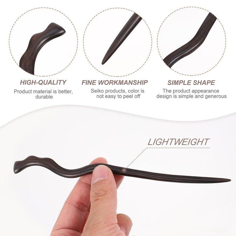 UKCOCO Ebony Hair Stick Vintage Wood Hairpin Chinese Classic Hair Chopstick for Women - Image 3