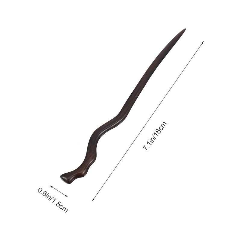 UKCOCO Ebony Hair Stick Vintage Wood Hairpin Chinese Classic Hair Chopstick for Women - Image 2