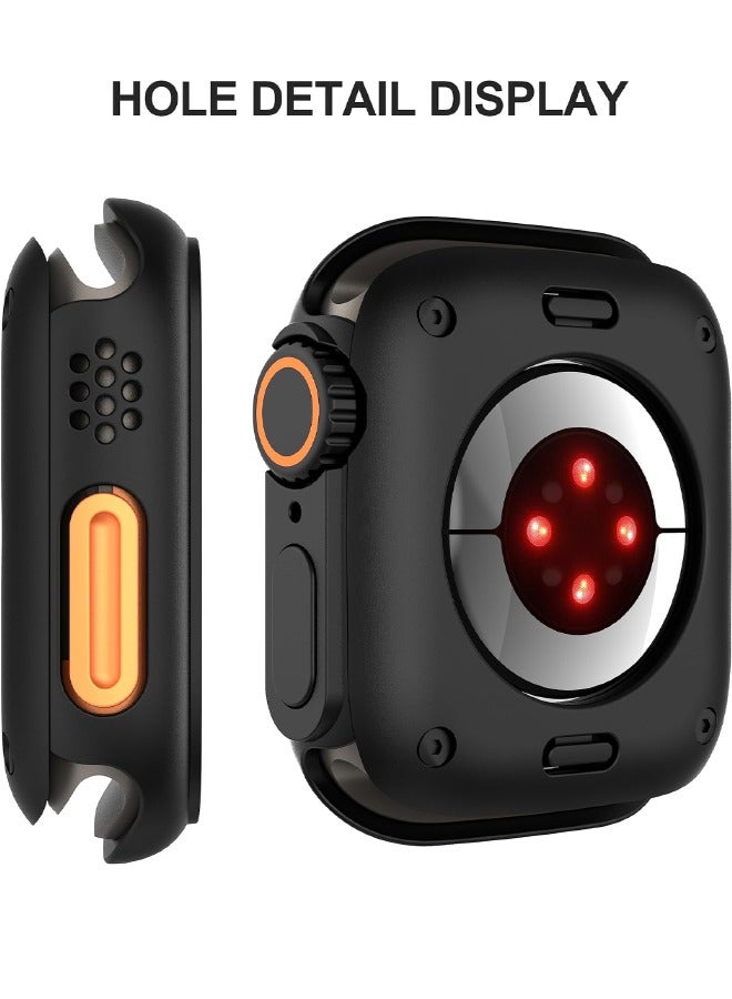 Compatible with Apple Watch Series 10 (2024) 46mm Hard Case with Tempered Glass Screen Protector, 【Looks Like iWatch Ultra】 Unique Design Hard PC Waterproof Case Cover, Bumper Full Coverage Accessor - Image 2