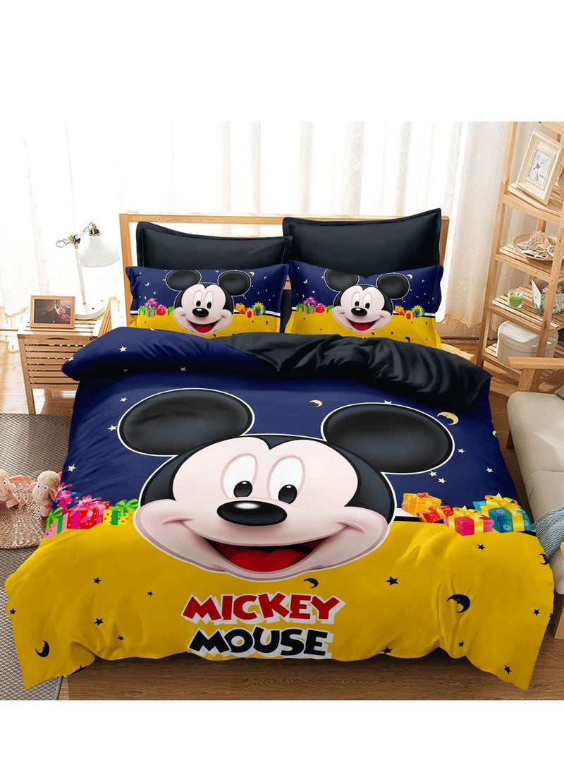 GOLDEN MILLION 4-Piece Single Size Duvet Cover and Fitted Bed Sheet Set Cotton 160 X 210cm 
