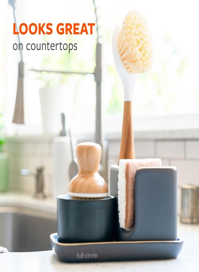 Full Circle Be Good Bamboo Handle Dish Brush - Sustainable Kitchen Cleaning with Tough Bristles - Natural Dish Scrubber & Cast Iron Cleaner - Long Handle Brush for Dishes, Pots, and Pans, White - Image 5