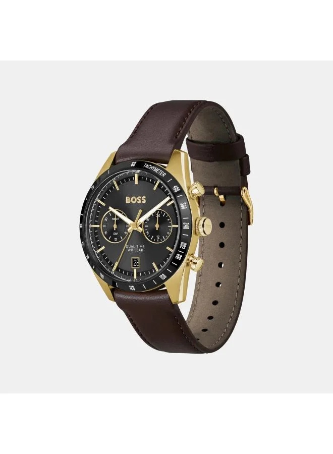 BOSS Analogue Multifunction Quartz analog Watch with Leather Strap