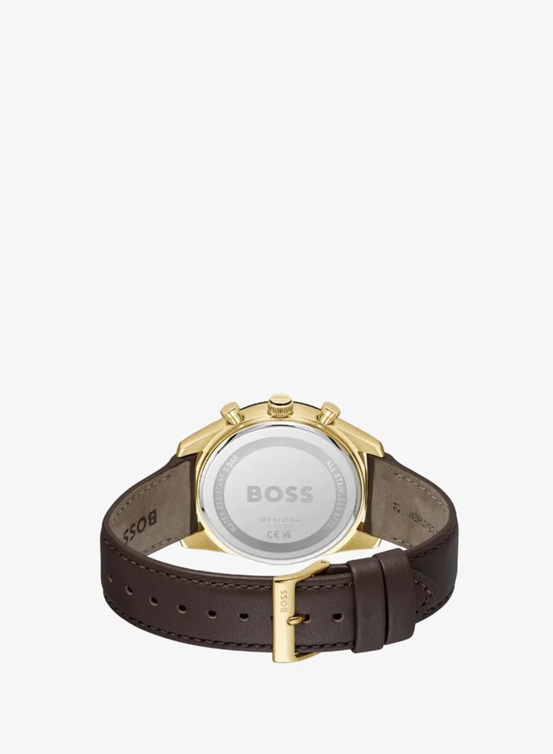 BOSS  Analogue Multifunction Quartz analog Watch with Leather Strap for Men | Best Price UAE