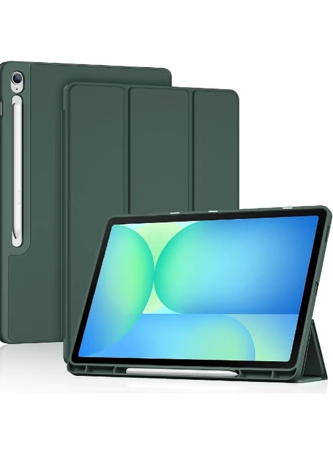 ZOOMEE Slim Case for Galaxy Tab S10 FE Plus 5G 13.1" Built-in S Pen Holder, Hybrid Cover with Soft TPU Back for Galaxy Tab S10 FE+ 2025 (SM-X620/ X626/ X626B), Supports Auto Wake/Sleep -Mgreen - Image 1