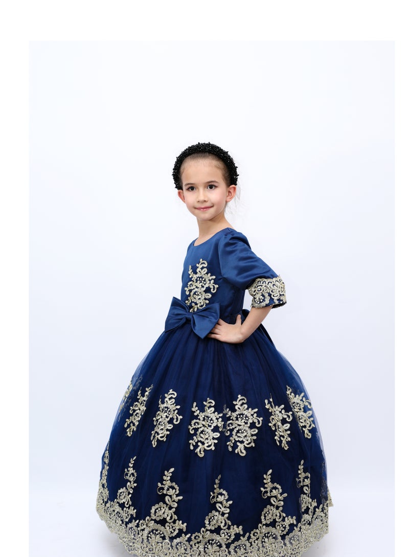 دىدانيالا فستان سهرة دانتيلا - أزرق داكن - Image 2