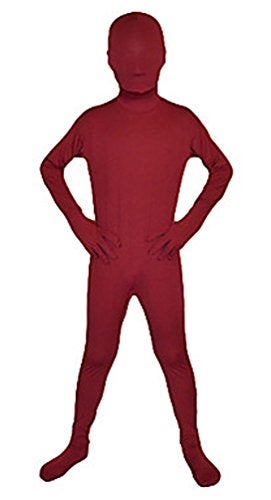 Seeksmile Kids Costume Full Body Zentai Suit (Small, Burgandy) - Image 2
