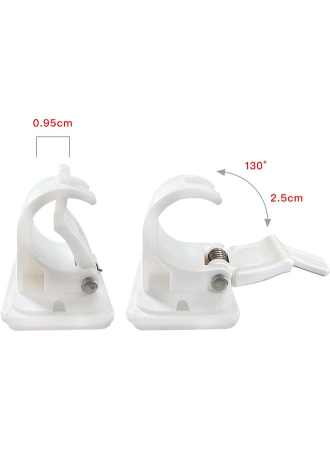 Pack of 2 Durable Fishing Rod Holder Wall Mounted Space Saving Fish Pole Clamp Rest Rack Clip Organizer Accessories - Image 2