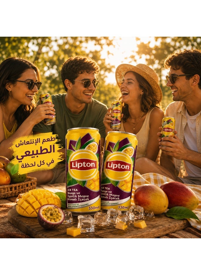 Lipton Tea Lipton Ice Tea French Tropical, Ready-to-Drink Iced Tea with Tropical Fruit Flavor, 330ml Cans, Pack of 2 - Image 4