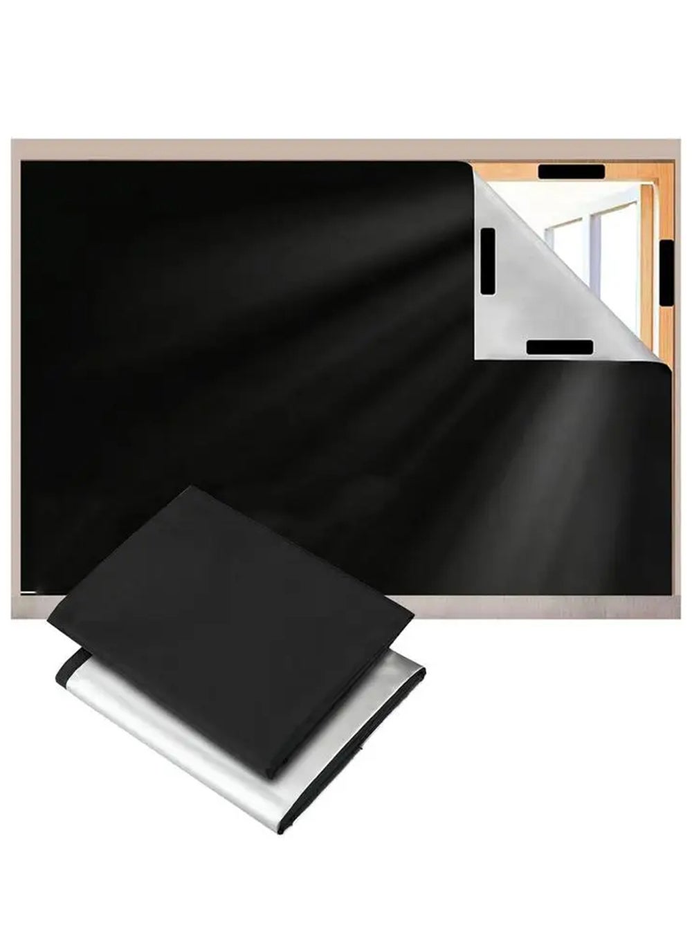 HOMESTAR Portable Blackout Curtains With Self Adhesive Tape Travel Cuttable Sunscreen Shade Drapes For Bedroom Living Room Bathroom And Attic Blackout Curtains Width 145 cm Length 200 cm