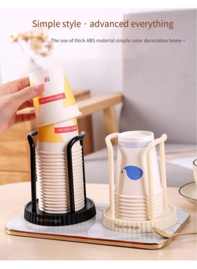 بيوينتي حامل أكواب ورقية للاستخدام مرة واحدة لتخزين الأكواب، حامل أكواب ماء، صينية أكواب قهوة، رف تصريف، رف أكواب، بيج - Image 3