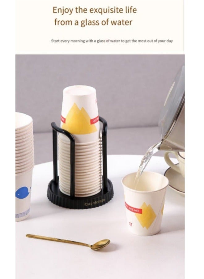 بيوينتي حامل أكواب ورقية للاستخدام مرة واحدة لتخزين الأكواب، حامل أكواب ماء، صينية أكواب قهوة، رف تصريف، رف أكواب، بيج - Image 5