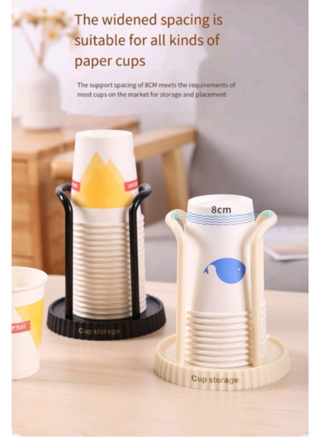 بيوينتي حامل أكواب ورقية للاستخدام مرة واحدة لتخزين الأكواب، حامل أكواب ماء، صينية أكواب قهوة، رف تصريف، رف أكواب، بيج - Image 4