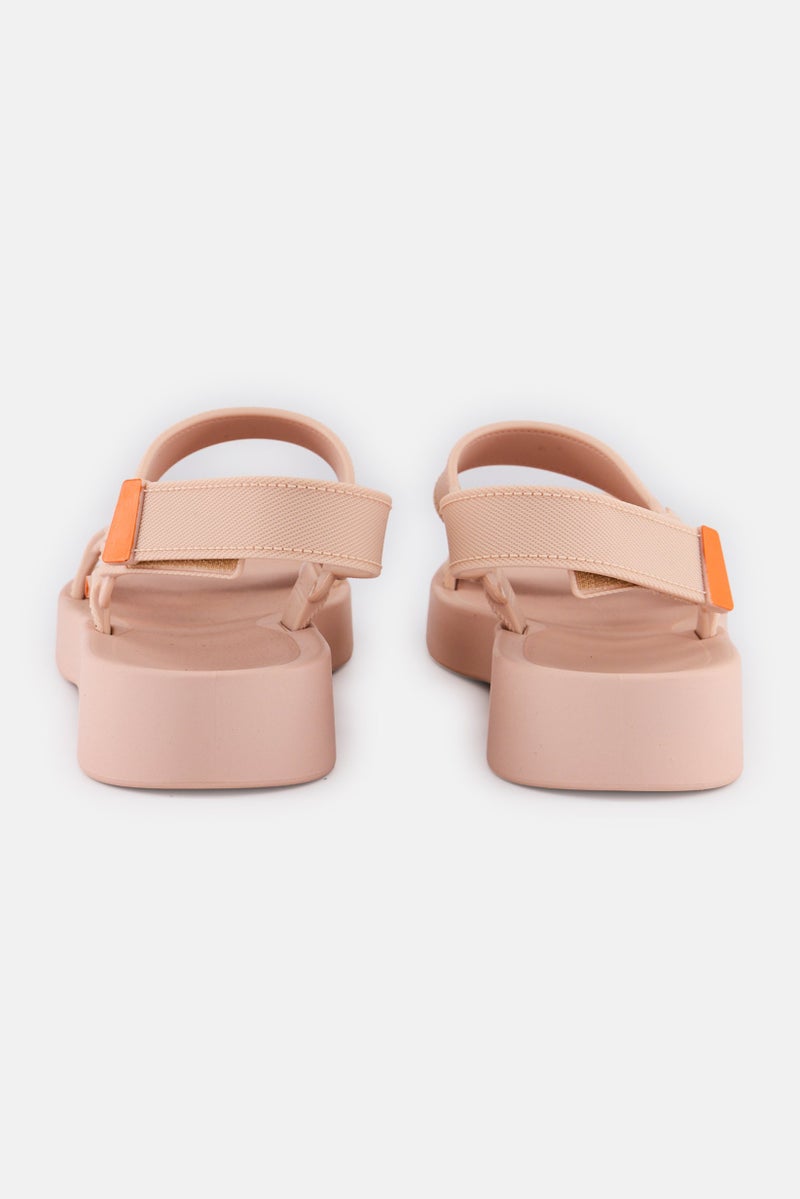 Zaxy Women Velcro Closure Sandal, Peach - Image 2