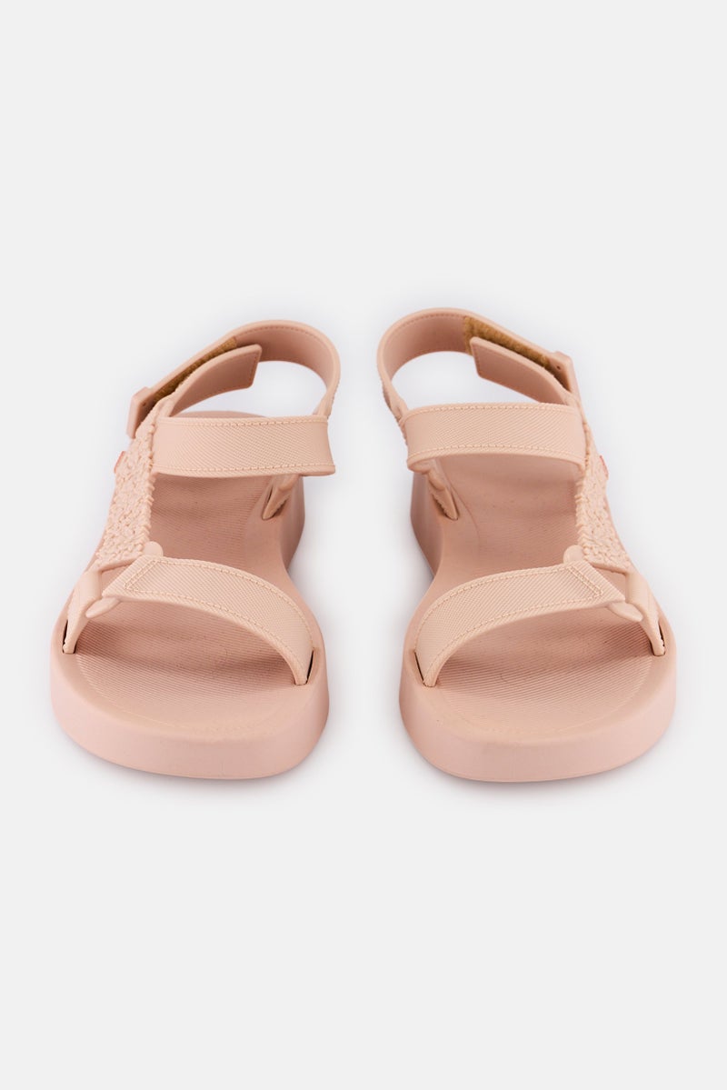 Zaxy Women Velcro Closure Sandal, Peach - Image 3