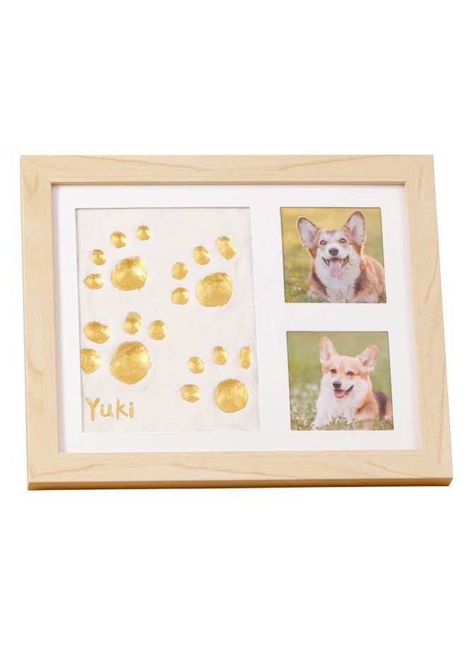 بالمعنى إطار صور لبصمة يد وقدم الطفل | مجموعة تذكارية خشبية لبصمات الأطفال والقطط والكلاب، هدية مثالية للآباء الجدد - Image 2