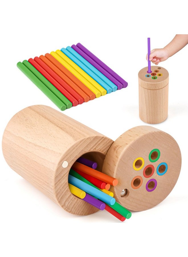 Vanplay ألعاب فانبلاي مونتيسوري للأطفال بعمر سنتين، ألعاب مطابقة الألوان لتطوير المهارات الحركية الدقيقة للأطفال بعمر 3 سنوات، ألعاب تعليمية خشبية للأطفال بعمر سنتين - Image 1